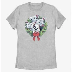 HER Disney 101 Dalmatians Puppy Christmas Wreath Womens T-Shirt
