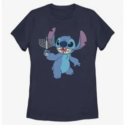 HER Disney Lilo & Stitch Hanukkah Menorah Womens T-Shirt