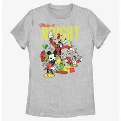 HER Disney Mickey Mouse Bright Christmas Mickey, Goofy, And Donald Womens T-Shirt