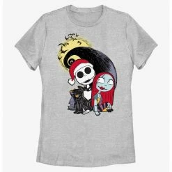 HER Disney The Nightmare Before Christmas Santa Jack And Sally Womens T-Shirt