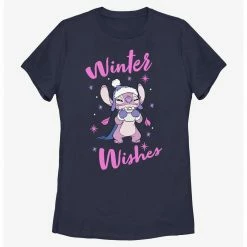 HER Disney Lilo & Stitch Angel Winter Wishes Womens T-Shirt