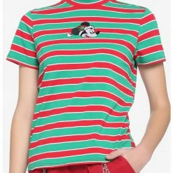 HUNIVERS Her Universe Disney Holiday Stripe Mock Neck T-Shirt