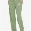 BIOWORLD Harry Potter Deathly Hallows Floral Army Green Pajama Pants