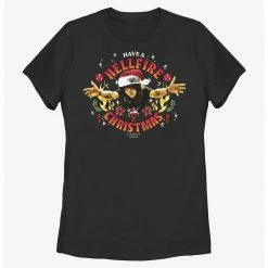 HER Stranger Things Hellfire Christmas Santa Eddie Womens T-Shirt