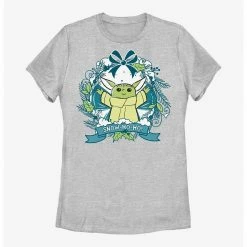 HER Star Wars The Mandalorian Snow Ho Ho Grogu Womens T-Shirt
