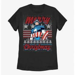 HER Marvel Captain America Christmas Womens T-Shirt