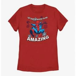 HER Marvel Holiday Spider-Man Womens T-Shirt