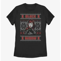 HER Marvel Black Widow Ugly Christmas Womens T-Shirt