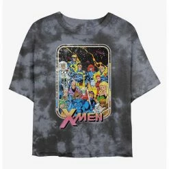 HER Marvel X-Men Distressed Vintage Womens Tie-Dye Crop T-Shirt