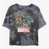 Marvel Avengers Heroes Of Today Womens Tie-Dye Crop T-Shirt