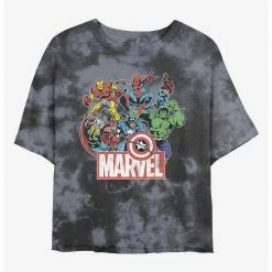 Marvel Avengers Heroes Of Today Womens Tie-Dye Crop T-Shirt