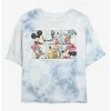 HER Disney Mickey Mouse And Friends Grid Womens Tie-Dye Crop T-Shirt