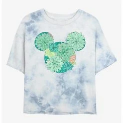 HER Disney Mickey Mouse Succulents Womens Tie-Dye Crop T-Shirt