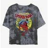 Marvel Spider-Man Urban Hero Womens Tie-Dye Crop T-Shirt