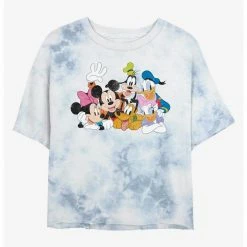 HER Disney Mickey Mouse And Friends Womens Tie-Dye Crop T-Shirt