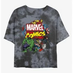 HER Marvel Avengers Comics Classic Womens Tie-Dye Crop T-Shirt