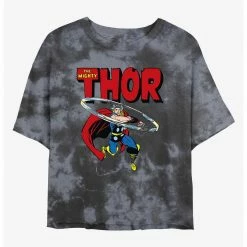 HER Marvel Thor Mighty Throw Womens Tie-Dye Crop T-Shirt
