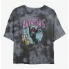 Marvel Avengers Retro Mighty Heroes Womens Tie-Dye Crop T-Shirt