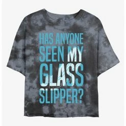 HER Disney Cinderella Missing Slipper Womens Tie-Dye Crop T-Shirt