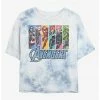 HER Marvel Avengers Panels Unite Womens Tie-Dye Crop T-Shirt