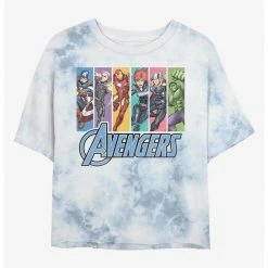 HER Marvel Avengers Panels Unite Womens Tie-Dye Crop T-Shirt