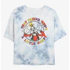 HER Disney Goofy A Little Goofy Womens Tie-Dye Crop T-Shirt