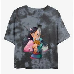 HER Disney Mulan Reflection Womens Tie-Dye Crop T-Shirt
