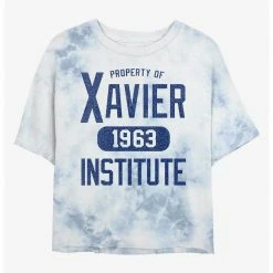 HER Marvel X-Men Xavier Institute Womens Tie-Dye Crop T-Shirt