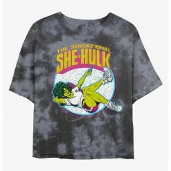 HER Marvel The Sensational She-Hulk Womens Tie-Dye Crop T-Shirt