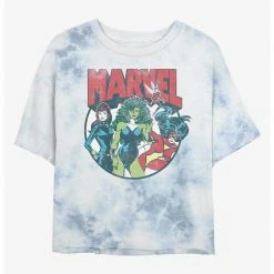 HER Marvel Gals Womens Tie-Dye Crop T-Shirt