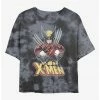 HER Marvel X-Men Vintage Wolverine Womens Tie-Dye Crop T-Shirt