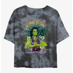 HER Marvel She-Hulk Sensational Womens Tie-Dye Crop T-Shirt