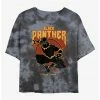 Marvel Black Panther Warrior Prince Womens Tie-Dye Crop T-Shirt