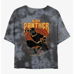 Marvel Black Panther Warrior Prince Womens Tie-Dye Crop T-Shirt