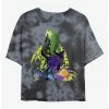 HER Disney Sleeping Beauty Maleficent Dragon Womens Tie-Dye Crop T-Shirt