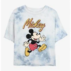 HER Disney Mickey Mouse Vintage Original Womens Tie-Dye Crop T-Shirt