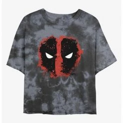 HER Marvel Deadpool Dead Eyes Womens Tie-Dye Crop T-Shirt