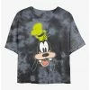 HER Disney Goofy Big Face Womens Tie-Dye Crop T-Shirt