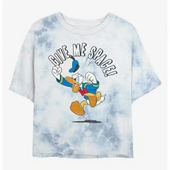 HER Disney Donald Duck Give Me Space Womens Tie-Dye Crop T-Shirt
