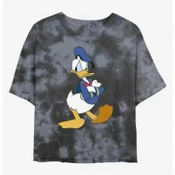 HER Disney Donald Duck Traditional Womens Tie-Dye Crop T-Shirt