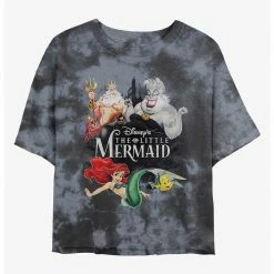 HER Disney The Little Mermaid Title Poster Womens Tie-Dye Crop T-Shirt