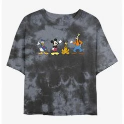 HER Disney Mickey Mouse Friends Womens Tie-Dye Crop T-Shirt