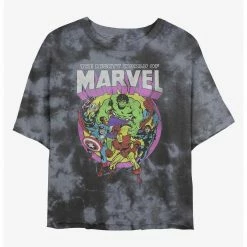 HER Marvel Mighty World Womens Tie-Dye Crop T-Shirt