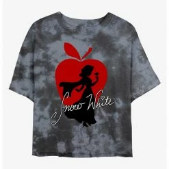 HER Disney Snow White And The Seven Dwarfs Apple Silhouette Womens Tie-Dye Crop T-Shirt