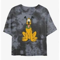 HER Disney Pluto Traditional Womens Tie-Dye Crop T-Shirt