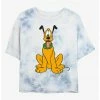 HER Disney Pluto Traditional Womens Tie-Dye Crop T-Shirt