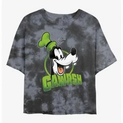 HER Disney Goofy Gawrsh Womens Tie-Dye Crop T-Shirt