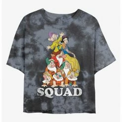 HER Disney Snow White And The Seven Dwarfs Squad Womens Tie-Dye Crop T-Shirt