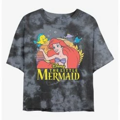 HER Disney The Little Mermaid Title Womens Tie-Dye Crop T-Shirt