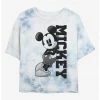 HER Disney Mickey Mouse Vertical Collegiate Womens Tie-Dye Crop T-Shirt